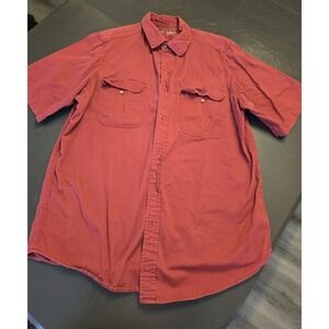 Boulder Creek XL Big & Tall Red‎ Cotton Short Sleeve Button-Up Shirt
